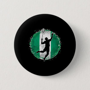 Badminton Player Nigeria Nigerian Flag Nigeria  6 Cm Round Badge