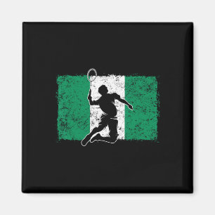 Badminton Player Nigeria Nigerian Flag Nigeria Magnet