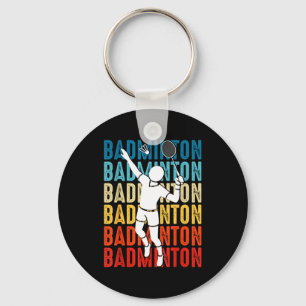 Badminton Player Players Coach Fans Boys Man Retro Key Ring