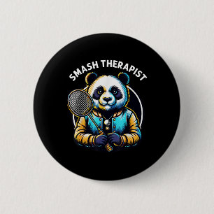 Badminton Player Pun Shuttle Smash Therapist Badmi 6 Cm Round Badge