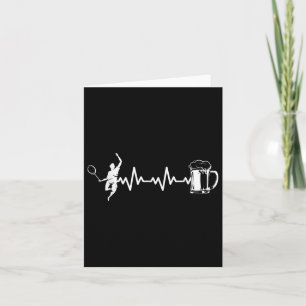 Badminton Player Racket - Heartbeat Ekg Badminton  Card