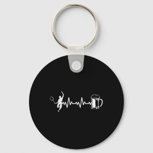 Badminton Player Racket - Heartbeat Ekg Badminton Key Ring