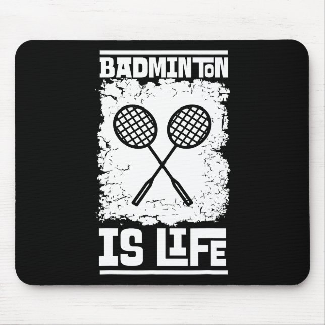 Badminton Player - Racket Shuttle Badminton  Mouse Mat (Front)