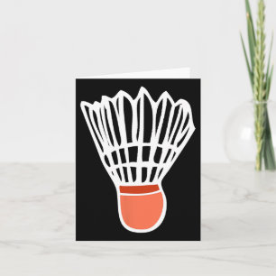 Badminton Player Racket Shuttle Illustration Sport Card