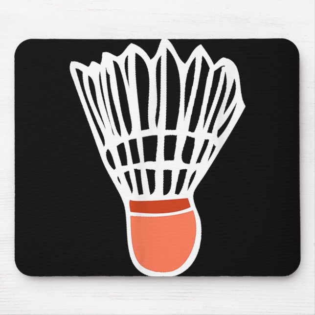 Badminton Player Racket Shuttle Illustration Sport Mouse Mat (Front)