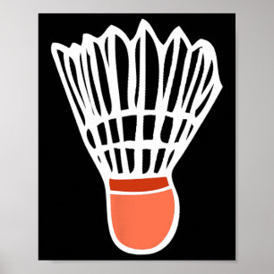 Badminton Player Racket Shuttle Illustration Sport Poster