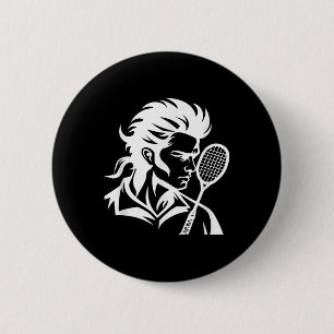 Badminton Player Racket Sports Shuttle 6 Cm Round Badge