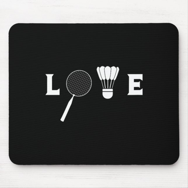 Badminton Player Racket Sports Shuttle Funny Badmi Mouse Mat (Front)