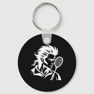 Badminton Player Racket Sports Shuttle Key Ring