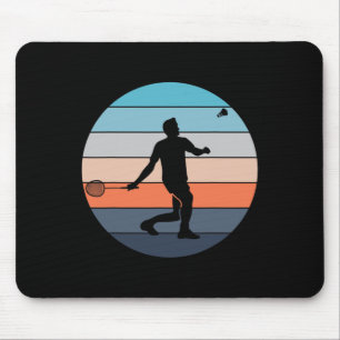 Badminton Player Racquet Sport Shuttle Retro Vinta Mouse Mat