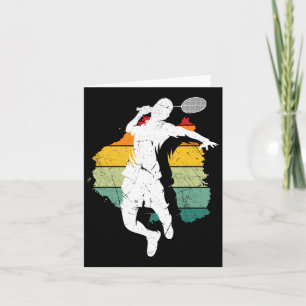 Badminton Player Retro Badminton Team Shuttle Play Card