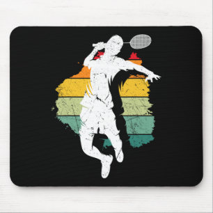 Badminton Player Retro Badminton Team Shuttle Play Mouse Mat