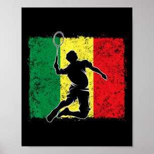 Badminton Player Senegalese Flag Senegal 1  Poster