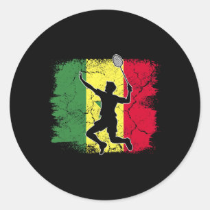 Badminton Player Senegalese Flag Senegal  Classic Round Sticker