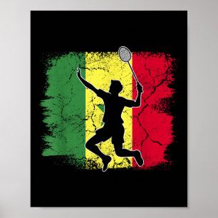 Badminton Player Senegalese Flag Senegal Poster