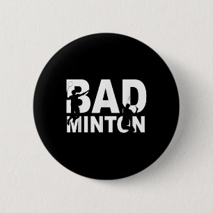 Badminton Player Shot Jumps - Enthusiast Badminton 6 Cm Round Badge