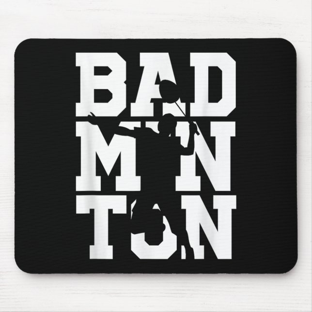 Badminton Player Shot Racket Shuttle Game Athlete  Mouse Mat (Front)