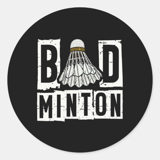 Badminton Player Shuttle 3  Classic Round Sticker (Front)