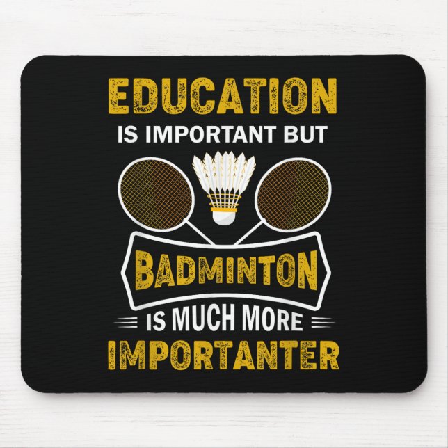 Badminton Player Shuttle Badminton Lover  Mouse Mat (Front)