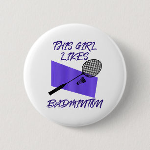 Badminton Player Shuttle Badminton Player 6 Cm Round Badge