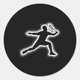 Badminton Player Shuttle Boys Kids Badminton Men  Classic Round Sticker