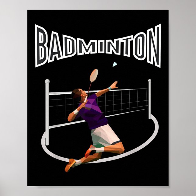 Badminton Player Shuttle Boys Men Youth  Poster (Front)