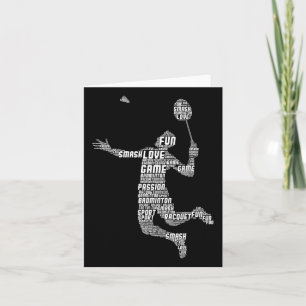 Badminton Player Shuttle Boys Youth Men 1 Card
