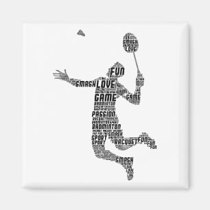 Badminton Player Shuttle Boys Youth Men Magnet