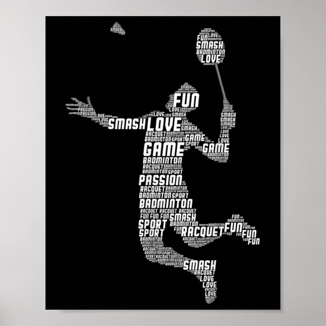 Badminton Player Shuttle Boys Youth Men  Poster (Front)