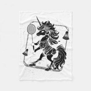 Badminton Player Shuttle Fleece Blanket