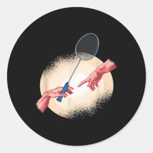 Badminton Player Shuttle Gift Badminton Classic Round Sticker