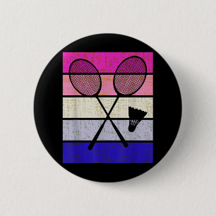 Badminton Player Shuttle Girls Kids Women Youth 6 Cm Round Badge