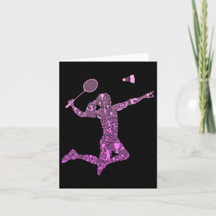 Badminton Player Shuttle Girls Women  Card