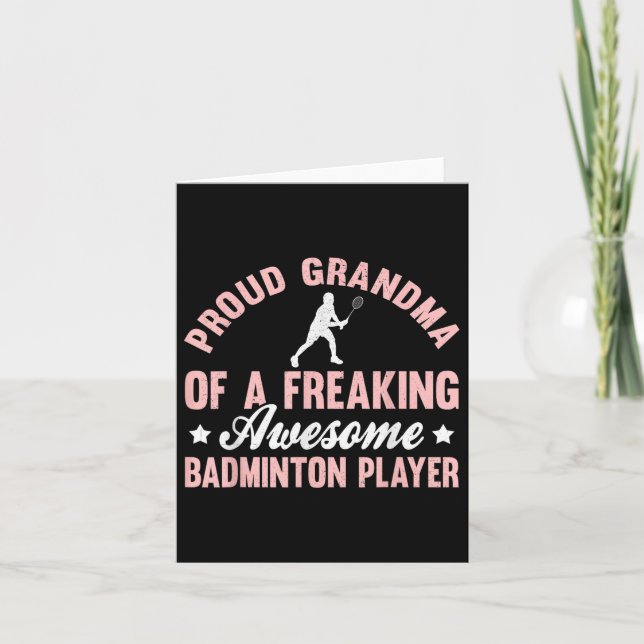 Badminton Player Shuttle Grandma  Card (Front)