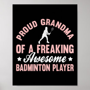 Badminton Player Shuttle Grandma Poster