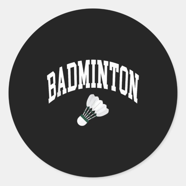 Badminton Player Shuttle Graphic Tank Top  Classic Round Sticker (Front)