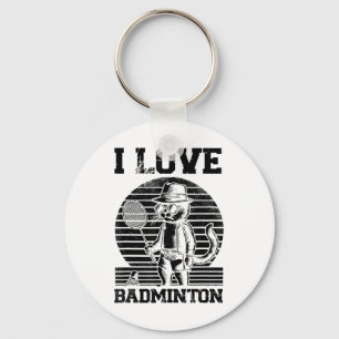 Badminton Player Shuttle Key Ring