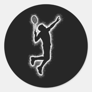 Badminton Player Shuttle Kids Boys Badminton Men Classic Round Sticker