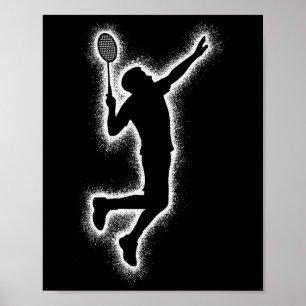 Badminton Player Shuttle Kids Boys Badminton Men Poster