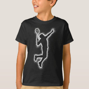 Badminton Player Shuttle Kids Boys Badminton Men  T-Shirt