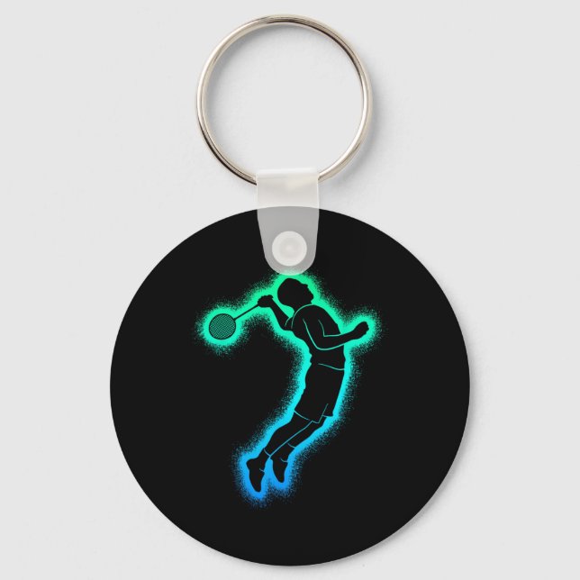 Badminton Player Shuttle Kids Men Badminton Boys  Key Ring (Front)
