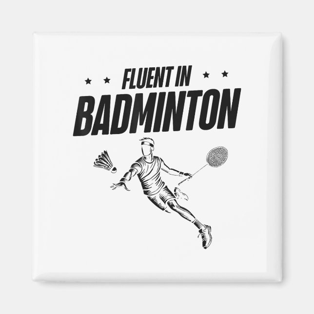 Badminton Player Shuttle  Magnet (Front)