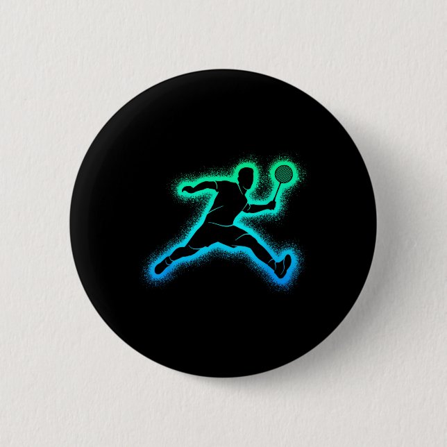 Badminton Player Shuttle Men Boys Badminton Kids  6 Cm Round Badge (Front)