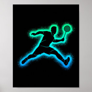 Badminton Player Shuttle Men Boys Badminton Kids  Poster