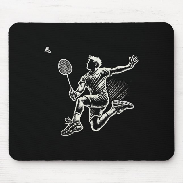 Badminton Player Shuttle  Mouse Mat (Front)