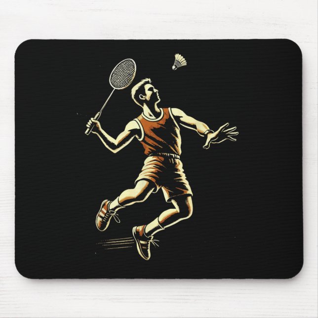 Badminton Player Shuttle  Mouse Mat (Front)