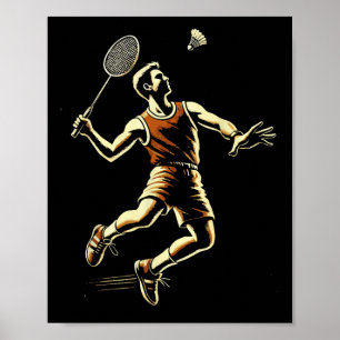 Badminton Player Shuttle Poster