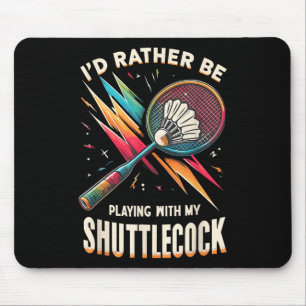 Badminton Player Shuttle Racket Badmintoner  Mouse Mat