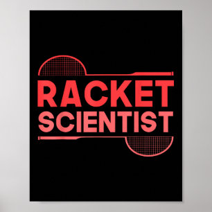 Badminton Player Shuttle Racket Scientist Badminto Poster