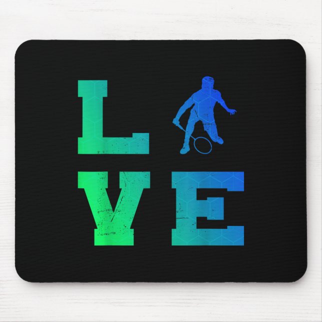 Badminton Player Shuttle Squash Mens Badminton  Mouse Mat (Front)